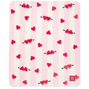NEW Victoria's Secret Cozy Plush Blanket Heart Patterned